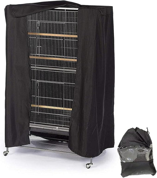 Bird Cage Covers for Night Large Birdcage Protection Blackout Breathable Washable Waterproof Material Universal Fit Black