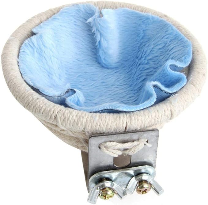 Handmade Cotton Rope Weave Bird Breeding Nest and Small Parrot Cage Hatching House Hut Nesting Box for Budgie Parakeet Cockatiel Parakeet Conure Canary Finch Lovebird