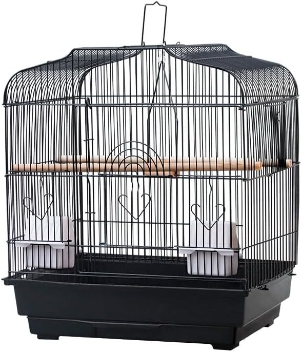 Travel Bird Cage 20.5×18.1×14.2 in Portable Birdcage with Handle and Perches for Small Parrots Canaries Cockatiels Lovebirds Finches Budgies Conures