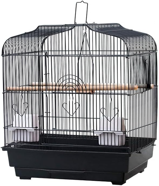 Travel Bird Cage 20.5×18.1×14.2 in Portable Birdcage with Handle and Perches for Small Parrots Canaries Cockatiels Lovebirds Finches Budgies Conures