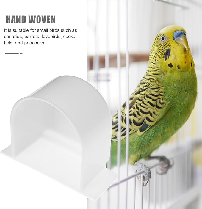 Milisten Semi-Circle Bird Food Feeder for Small Birds 4-Pack Cage Food Bowl and Water Container for Parrots Budgies Cockatiels Poultry Pigeons