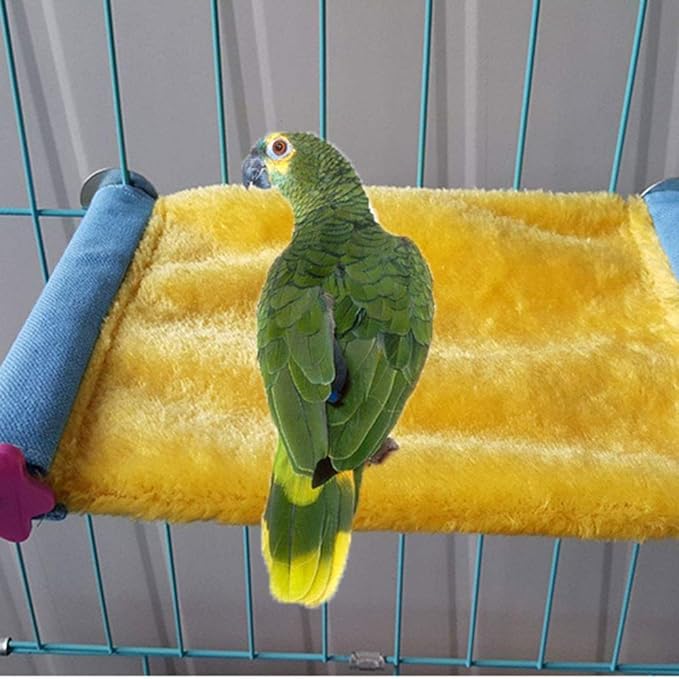 Bird Nest Bed Hammock Toy Hamster Warm Comfortable Hanging House Perch Stand for Parrot Parakeet Cockatiel African Grey Cockatoo Lovebird Conure Finch Chinchilla Rat Gerbil Cage Accessories (L)