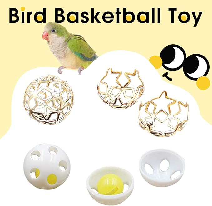 QBLEEV Bird Basketball Toy - Parrot Activity & Foraging Toys, Bird Training Gym