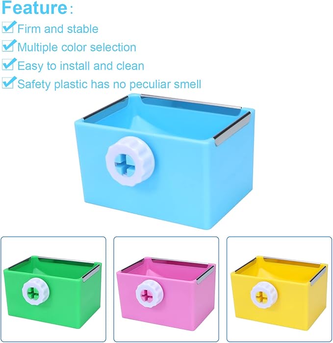 Litewoo Bird Food Bowl Feeder Colorful Basin Durable Cage Accessories Suitable for Birds Parrot Parakeet Cockatiel Budgie Finch Hamster Rat