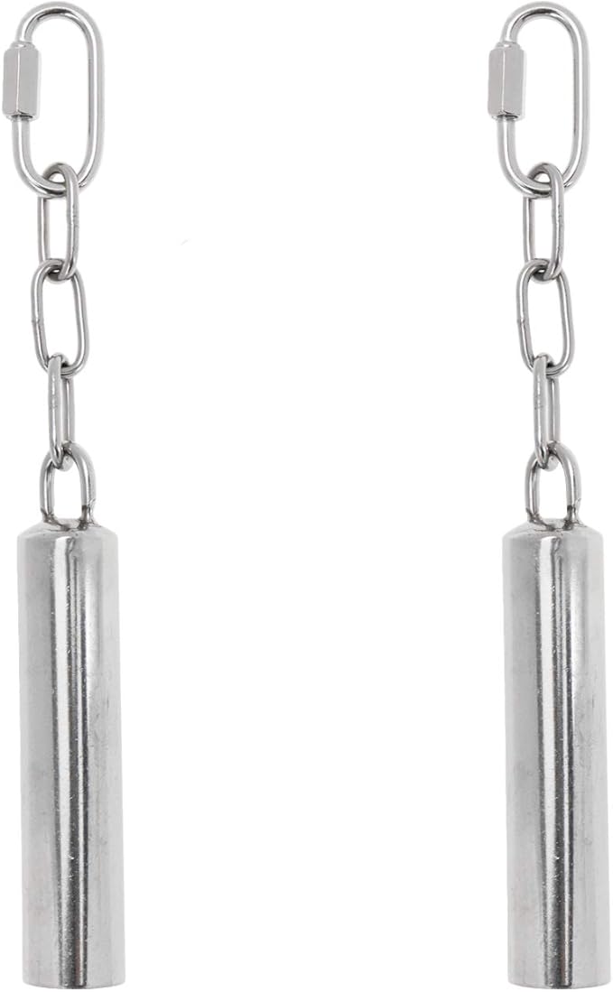 Quluxe 2 Pcs Stainless Steel Bell Bird Toys Chew Toy Heavy Duty Bird Cage Stand Toys for Parrot, Macaw, African Greys, Small Cockatoo, Parakeet, Cockatiels