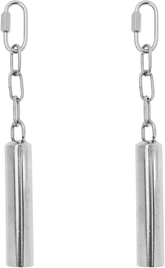 Quluxe 2 Pcs Stainless Steel Bell Bird Toys Chew Toy Heavy Duty Bird Cage Stand Toys for Parrot, Macaw, African Greys, Small Cockatoo, Parakeet, Cockatiels