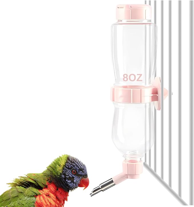 La La Pet®Bird Water Dispenser for Cage Detachable Bird Automatic Refilling Waterer Drinking Supplies for Parrot Parakeet Cockatiel Conure Small