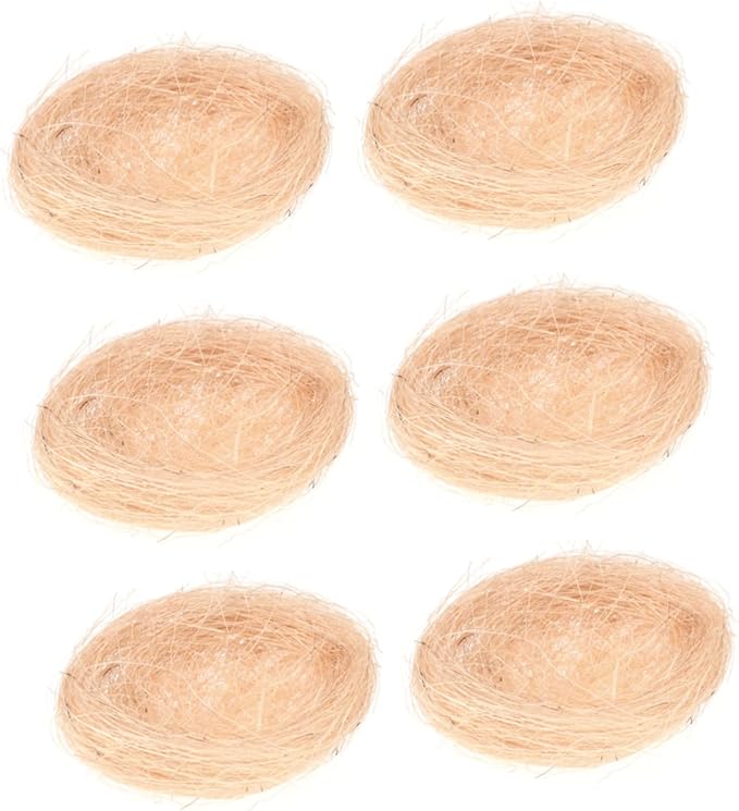 MERRYHAPY 6pcs Thread Chicken Nest Decor Artificial Chicken Coop Ornament for Easter Party Home Decoration DIY Micro-Landscape and Photography Props