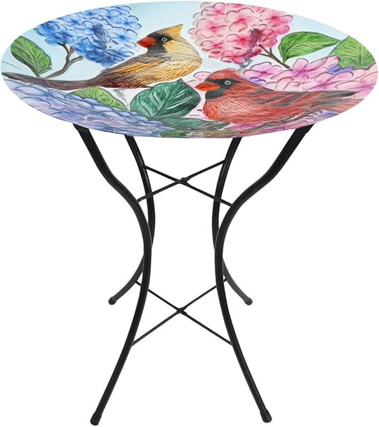 Briarwood Lane Perched Cardinals Glass Birdbath