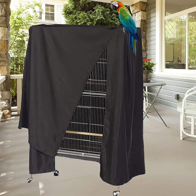 Bird Parrot Cage Cover Waterproof Sun Square Rolling Stand Birds Parrots Cages Covers Good Night Parrot Birdcage Protector Covers (41x27x48in)