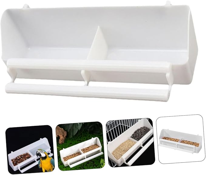 BESPORTBLE Plastic Bird Feeder Spill Design Hanging Bowl for Parakeets Cockatiels and Parrots Easy to Clean Bird Cage Accessory