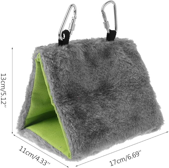 Thicken Heart Print Parrot Nest Plush Warm Hammock Tent Small Pet Winter Bed for Cockatiels Parakeets Winter