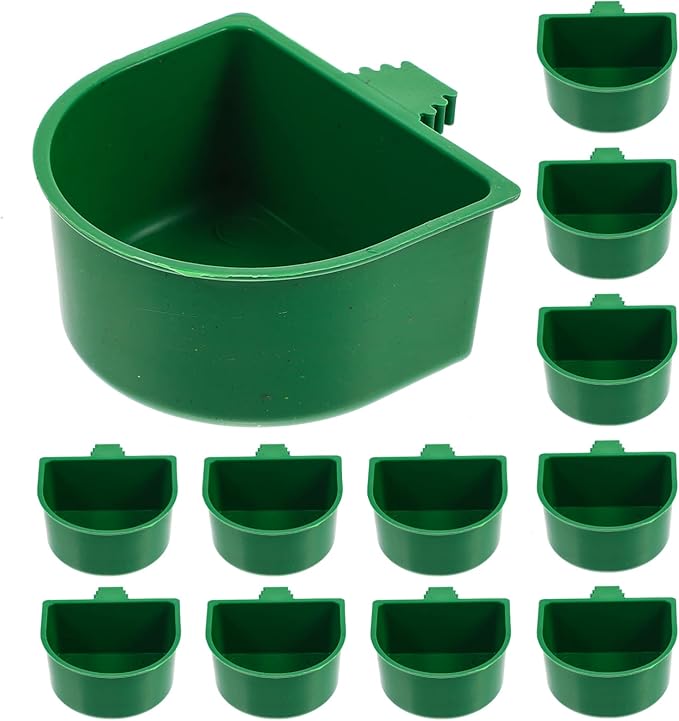 20Pcs Bird Cage Food Box Bird Food Bowl Plastic Holder Feeder Bowl Cage