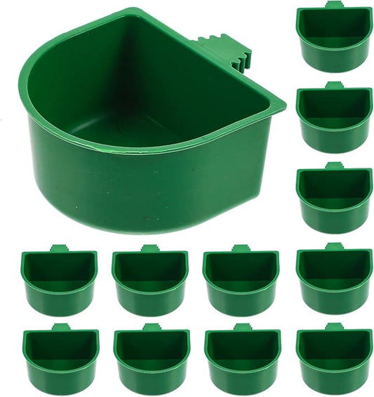 20Pcs Bird Cage Food Box Bird Food Bowl Plastic Holder Feeder Bowl Cage