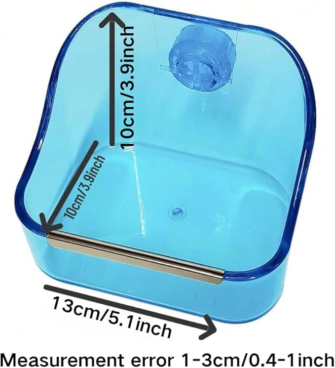Bird Bathtub, Crystal Pet Bird Bath Box, Bird Cage Parrot Bathing Tub, Bird Cage Accessory Bathing Tub Bath for Small Birds Parakeet Canary Budgerigar Lovebirds