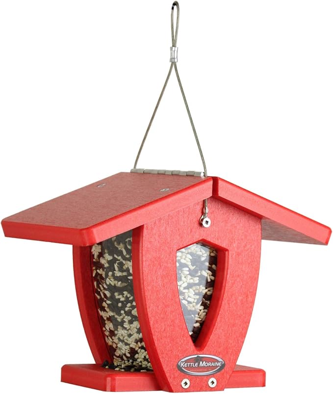 Kettle Moraine Recycled Mini Moraine Hopper Feeder (Red/Red)