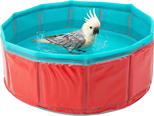 Portable Conure Bathtub,Parrot Bath Tub for Outdoor,Outdoor Travel Multi Functional Portable Parrot Bath,Suitable for Small to Large Birds African Grey Budgerigar Parakeet African Parrot.