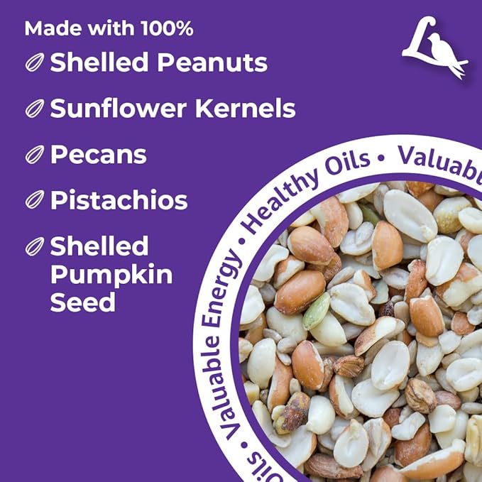 Lyric Delite Wild Bird Seed for Outside Feeders - No Waste Bird Food, Nuts & Seeds Mix, Attracts Buntings, Chickadees & Finches, 10 lb (Pack of 2-5 lb Bags)