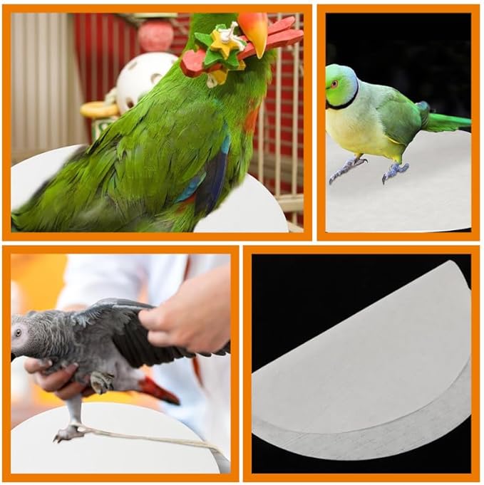 Abaodam 100pcs Round Bird Cage Liners, Disposable Bird Cage Paper Liners Absorbent Cushions, Non-Woven Lining Pads Mats for Parrots, Parakeet, Small Animals, Pet for Easy Cleaning
