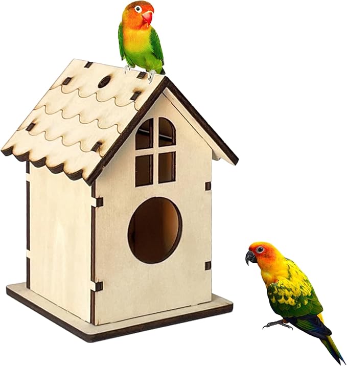 Bird Nest Cage Parrot Cage Toy Nest Nesting Box Unassembled Hideouts Craft Toy for Small Size Birds Cage Bird Nest Nesting Box for Birds