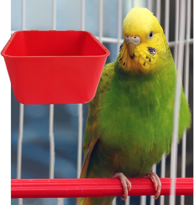 Pack of 10 Cage Cups Birds Feeders Seed Bowl Chicken Feeding Watering Dish Rabbit Water Food Hanging Wire Cages Box 8 oz Coop Cups for Pet Parrot Parakeet Game Fowl Poultry Pigeon