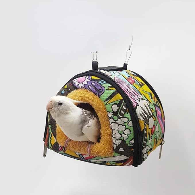Winter Warm Bird Nest Bird House Bed Hammock Toy for Pet Pet Parrot Parakeet Cockatiel Conure Lovebird Parakeet Nest Bird Hammock (Large,Colorful)