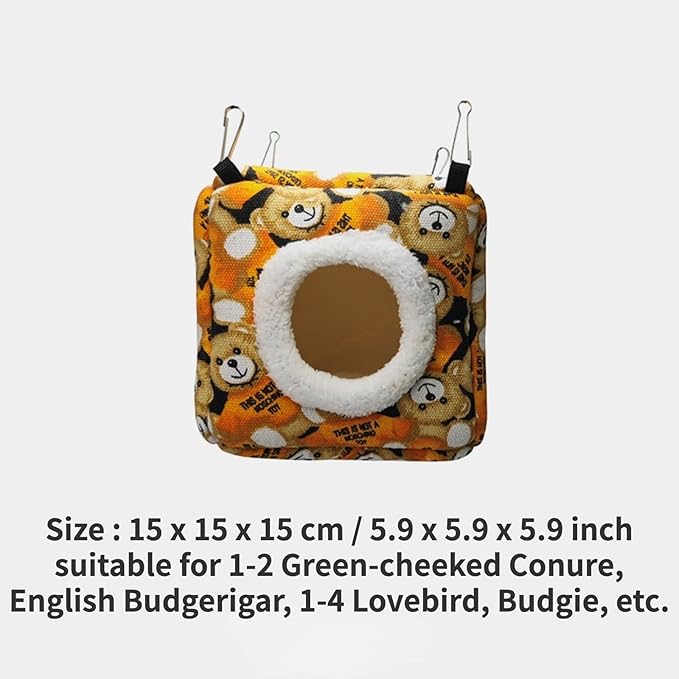 Winter Warm Bird Nest House Bed Hammock Toy for Pet Pet Parrot Parakeet Cockatiel Conure Lovebird (Small)