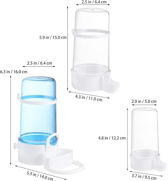Hamster Water Bottle Bird Feeder- 3Pcs Bird Water Dispenser for Cage, Automatic Feeder, Food for Cage Pet Parrot Budgie Loves Cockatiel Automatic Rabbit