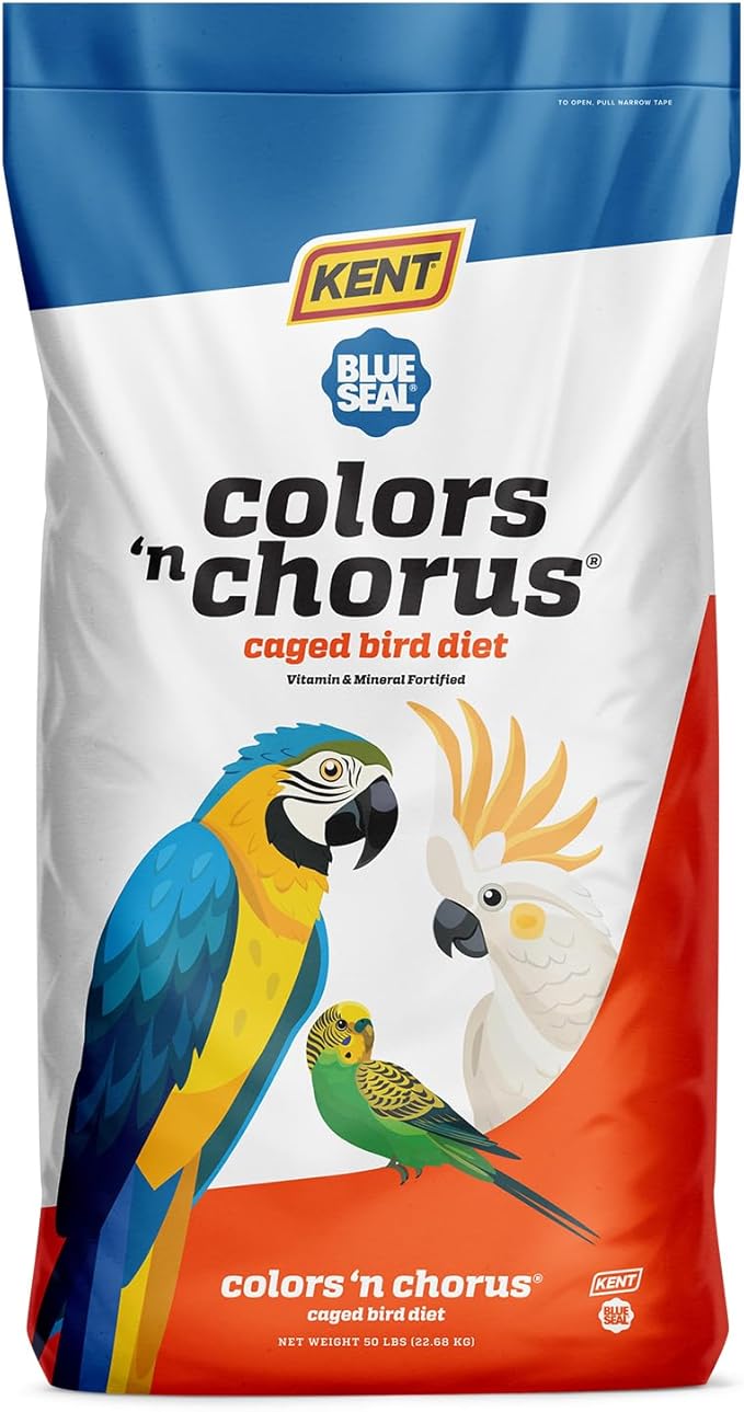 Blue Seal Colors ‘N Chorus Parakeet Bird Feed | Premium Seeds and Ingredients for a Nutritious and Tasty Diet | 50 Pound Bag