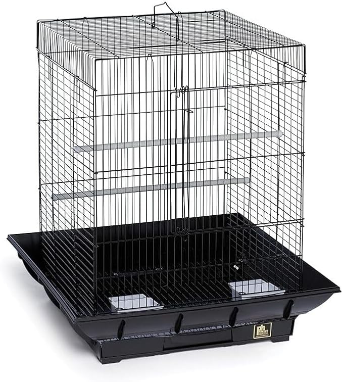 HomeStock Mountain Majesty Clean Life Bird Cage with Spacious Interior, Durable Build, Easy-to-Clean Features, and Secure Design for Birds' Comfort Black