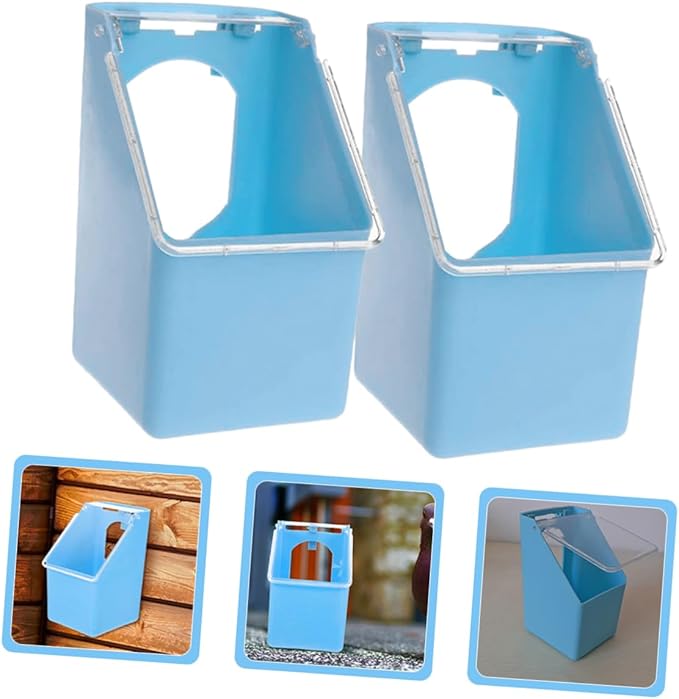 Milisten 4-Pack Hanging Pigeon Feeders Plastic Bird Food Dispenser for Pigeon Cage and Quail Feeder Easy to Install and Clean 5.51X3.54X3.14 Inch