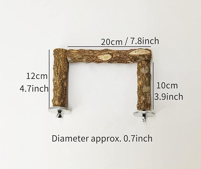 Natural Wood Bird Perches for Parrot - Wooden Bird Parrot Stand Branches Parakeet Cage Perch Accessories for Small Birds Budgies Cockatiels Conure Lovebirds (BP2)