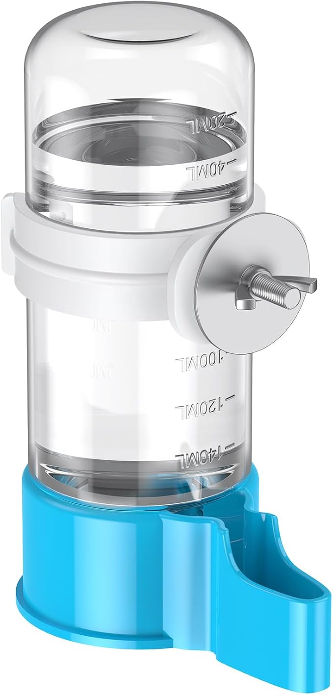 Pawfly Bird Water Dispenser, Automatic Water Feeder, Plastic Bird Cage Dispenser, Blue Parrot Waterer for Parakeet Cockatiel Budgie Lovebirds (Not Fit for Food Feeding)