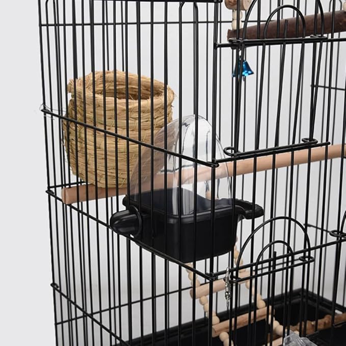 STOBOK Plastic Bird Feeder, Bird Bath Tub, Suitable for Small Parrots and Finches, 12.50x12.50x12.50cm