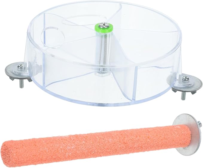 Milisten 1set Bird Intelligence Growth Cage Toy Rotate Wheel Feeder for Foraging Interactive Food Toy for Parrots Cockatiels Random Color Transparent Frosted