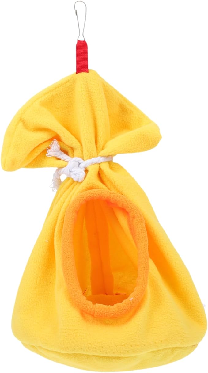 POPETPOP Bird Bed Parakeet Nesting Box Warm Flannel Sleeping Bag Parrot Sleeping Nest Bird Cage Hanging Bag Color