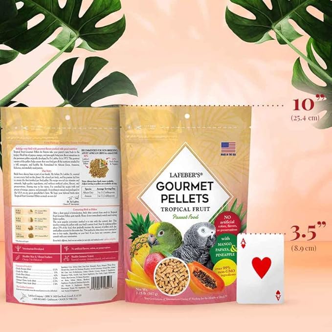 LAFEBER'S Parrot Pellets (Tropical Fruit, 1.25 Ib Pack of 2)