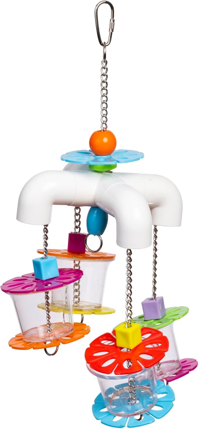 Prevue Pet Products Sink 'n Seek Playfuls Forage & Engage Bird Toy - Cage Accessories for Small to Medium Birds, Ideal for Cockatiels, Conures, Parakeets, Budgies, Lovebirds, and African Greys