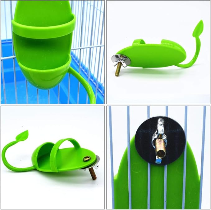 POPETPOP Cuttlebone Holder for Bird Cage: 2Pcs Bird Feeding Cup Plastic Cuddle Bone Feeding Racks Food Holder for Parakeet Cockatiel Conure Love