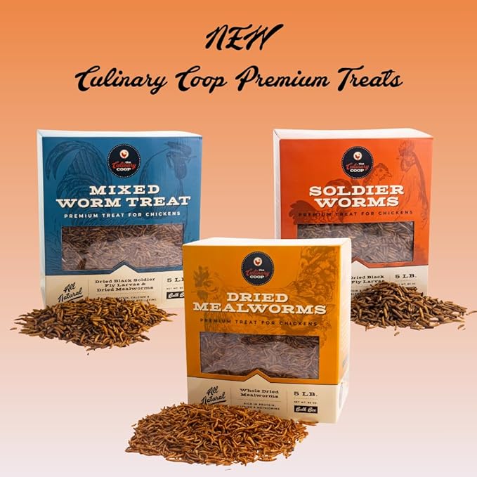 Fluker's Culinary Coop Bulk Dried Soldierworms, Premium Organic Dried Soldierworms for Chickens-High Protein & Omega3 Chicken Feed for Wild Birds, Reptile,& Chicken Treats for Laying Hens, 5lbs
