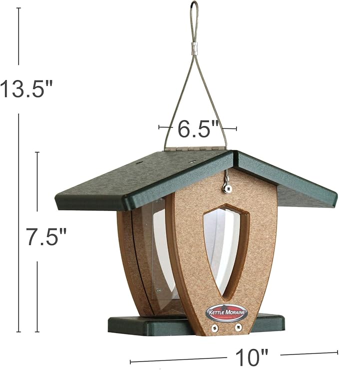Kettle Moraine Recycled Mini Moraine Hopper Feeder (Green/Chocolate)