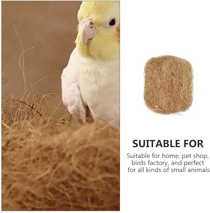 Coconut Fiber Bird Nesting Pad 7.08X4.72X1.96In Soft Breathable Palm Fiber Bedding for Parakeets Finches Small Pets Scratch Resistant Bird Cage Nest Material