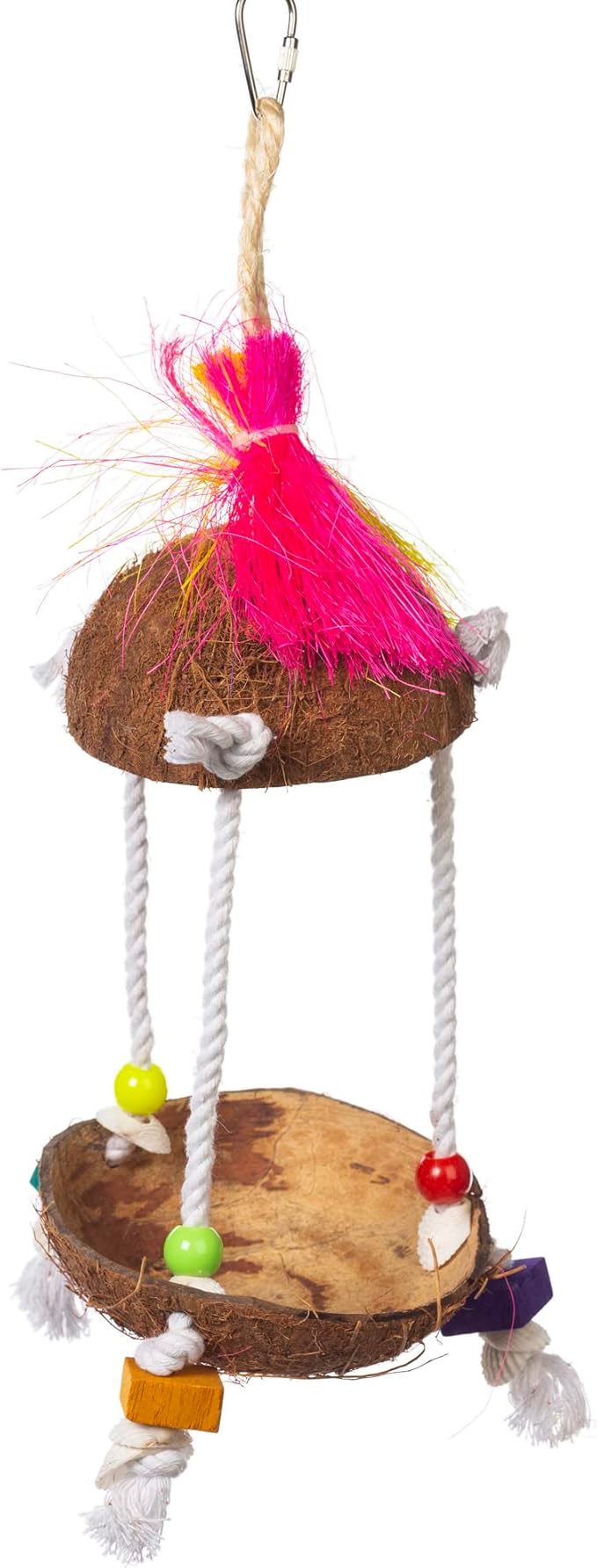 Prevue Pet Products Tropical Teasers Tiki Hut Bird Toy for Parrots, Conures, Cockatiels, Budgies, and Small to Medium Birds, Cage Accessories for Chewing, Climbing, and Beak Exercise