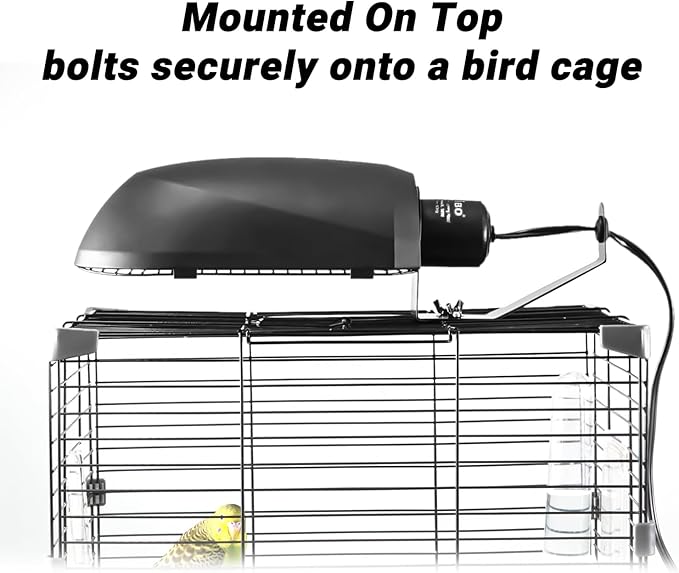 Bird Cage Light Fixture Combo Kit, AvianSun Lamp Hood with 2.4% UVB UVA 20W Compact Fluorescent Bulb for All Kinds Captive Birds