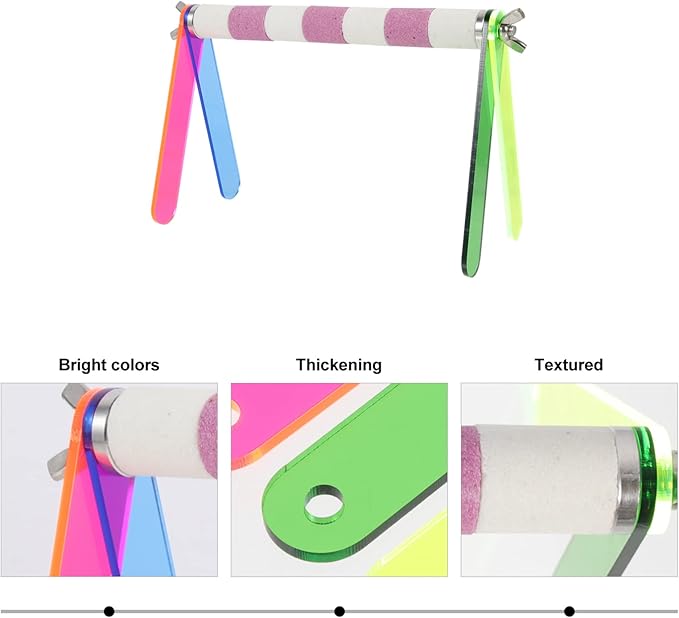 POPETPOP Bird Training Stand, Tabletop Bird Perch Training Perch Parrot Playground Cage Toys Accessories for Small Parakeet Cockatiel Budgie