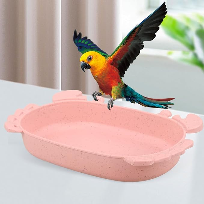 Toddmomy Indoor Bird Bath for Parakeets Bath Basin Playful Easy to Clean Bird Tub for Inside Cage for and Lovebirds