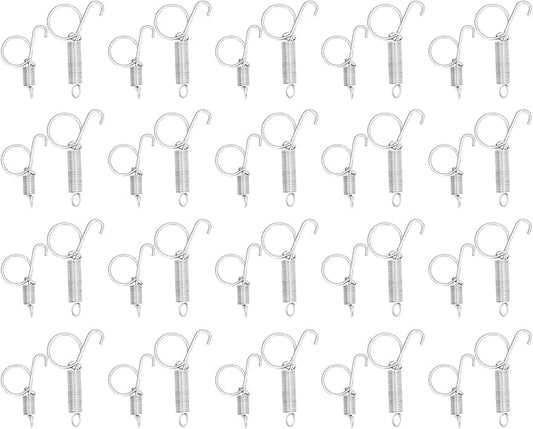 CHICIRIS Spring Cage Door Hook, 20PCS Cage Door Spring Hook Metal Finger Spring Latch Hook for Fixing Rabbit Pet Cage Door Farming Equipment(L)