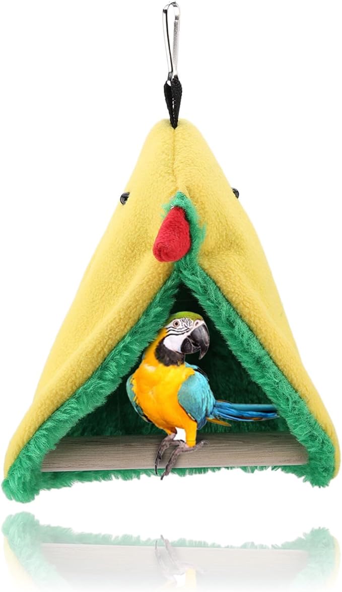 Bird Hammock Bird hut for cage Warm Bird Bed Triangle Plush Hammock Cage Hanging Bird Tent 4.7inch*7.1inch Bird Bed for cage for Birds Parrots Nests