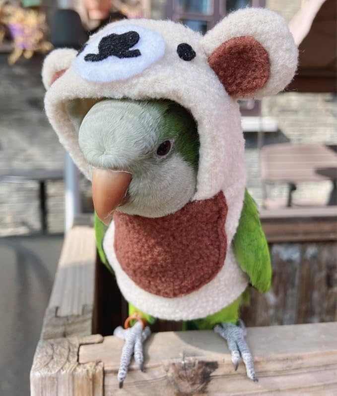 Bird Costume Bird Diaper Flight Suit Bird Bear Shape Bird Clothes Cosplay Photo Prop for Parrots Lovebird Parakeet Cockatiel Small Animals Apparel (with Diaper,Cockatiel)