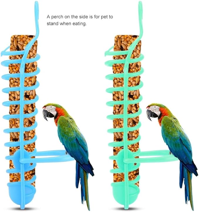 Parrots Feeder Basket Plastic Food Fruit Feeding Perch Stand Holder 9.8in Bird Holder Lightweight for Pet Bird Supplies Fruit Vegetable Millet Container